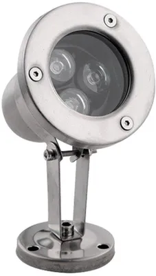 Obrázok produktu pre LED žiarovka, 3 W, z nehrdzavejúcej ocele, energeticky úsporná, vhodná na ponorenie, pre fontány a bazény, teplé biele svetlo.