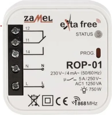 Zdjęcie produktu dla Odbiornik radiowy podtynkowy 1-kanałowy, ROP-01, exta free Zamel