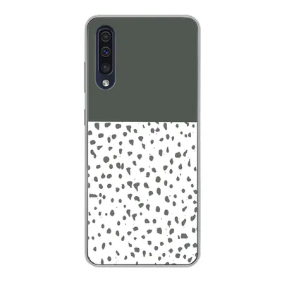 Produktbild von MuchoWow® Handyhülle Schutzhülle Hülle für Samsung Galaxy A30s Polka dots - Grau - Weiß Silikon Softcase Handy Hülle - Karteninhaber