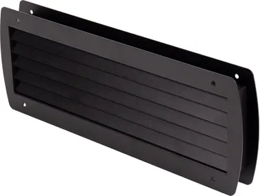 Produktbild von Türlüftung V-Lamellen Alu Lüftungsgitter Schwarz RAL9005 Belüftungsgitter 450x165mm