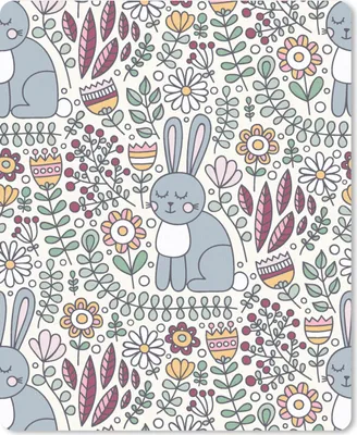 Produktbild von MuchoWow® Mauspad Mousepad Kaninchen - Blumen - Regenbogen - Kinder - Design 30x40 cm - Mousepads - Maus Mat - Pad - Mausunterlage - Mausmatten