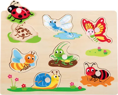 Produktbild von Sky-blue 20085 Holzpuzzle - Steckpuzzle zum Thema Insekten