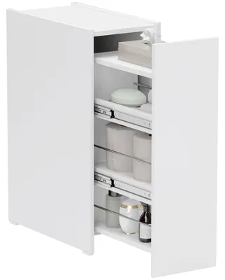 Produktbild von Schmaler Badezimmerschrank Bodenschrank tiefe Schublade Spanplatte, für Badezimmer