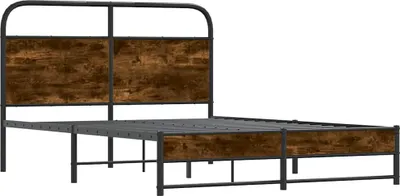 Produktbild von vidaXL Bettgestell ohne Matratze 120x190 cm Räuchereiche Holzwerkstoff