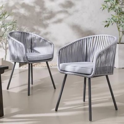 Produktbild von home24 Gartenstuhl - 2er-Set - Stahl / Polyester