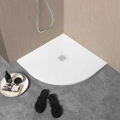 Produktbild von Weiße Viertelkreisduschwanne cm 80x80 aus Mineralguss | Muse