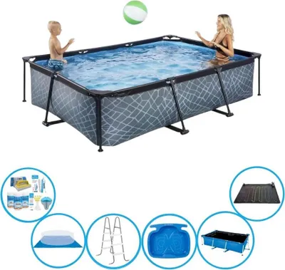 Obrázek produktu pro EXIT Bazén Stone Grey - Rámový bazén 300x200x65 cm - Letní set