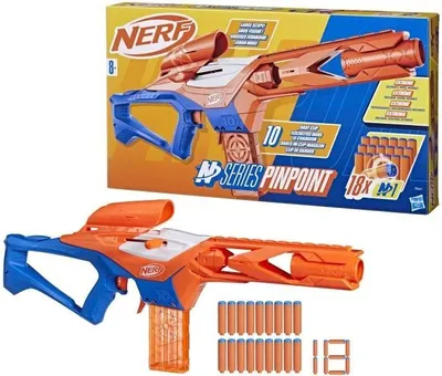 Image de Nerf NSeries blaster Pinpoint a fléchette, Inclut 18 Fléchettes en Mousse N1, Des 8 Ans