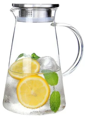Produktbild von Glas-Krug Mit Deckel 2 Liter, Hitzebeständig Borosilikatglas, Für Heiße Und Kalte Getränke – Kaltgebrühter Kaffee, Eistee, Saft