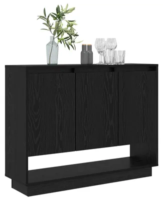 Image de vidaXL Sideboard noir imitation chêne 97 x 29 x 75 cm Matériau dérivé du bois