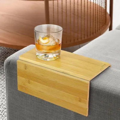 Produktbild von Armlehnentablett Sofatablett Beistelltisch - Bambus - Klappbar - 36 x 25 cm - Rutschfest