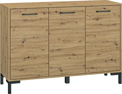 Produktbild von Buffet Liora mit 3 Türen, Holzoptik, 120cm