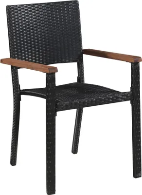 Produktbild von vidaXL Gartenstühle 2 Stk. Poly-Rattan Schwarz