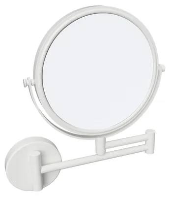 Produktbild von Sapho X-ROUND WHITE Hänge-Kosmetikspiegel, Durch. 200mm, Doppelseitig, Weiß matt