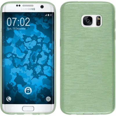 Produktbild von PhoneNatic Case kompatibel mit Samsung Galaxy S7 Edge - grün Silikon Hülle brushed Cover
