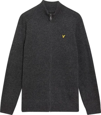 Obrázek produktu pro Lyle & Scott Kn2102vc Svetr s celoplošným zipem, černý, šedý, velikost L, pánský, černý, šedý, velikost L