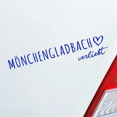 Produktbild von Auto Aufkleber Mönchengladbach verliebt Herz Stadt Heimat Liebe Car 19x4 cm Dunkelblau Sticker Heckscheibenaufkleber