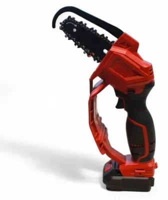 Image de Tronçonneuse sans fil 18 V pour l'élagage, avec guide-chaîne de 15 cm et chaîne réglable ; batterie et chargeur au lithium inclus