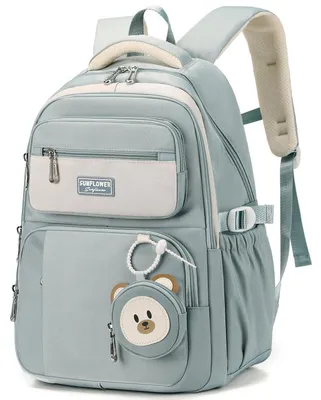 Produktbild von Schulrucksack Mädchen 40L Blau mit Münzportemonnaie, Nylon, 9-18 Jahre