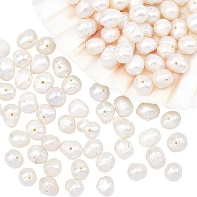 Produktbild von Famanu Süßwasserperlen 6-8 mm für Schmuckherstellung - 78 Stück