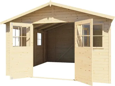 Produktbild von Gartenhaus Bertilo Workshop Carpenter 364 x 459 cm natur exclusiv bei Hornbach