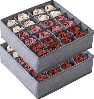 Produktbild von Socken, Unterwäsche, Schublade, Organizer, Teiler,, 24, Zelle, oder, 16, Zelle, zusammenklappbar, Schrank, Schrank, Organizer, Aufbewahrung, Boxen, für, Kleidung,, Socken,, Dessous,, Unterwäsche