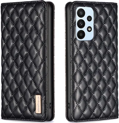 Image de Galaxy A23 Case, Elegant Flip Leather Case with Card Slots and Stand for Samsung Galaxy A23 M23 M13 4G Black