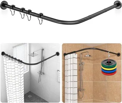Produktbild von Famanu L-förmige Duschvorhangstange verstellbar 70-95 × 90-130 cm - Edelstahl 304