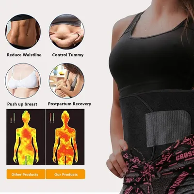 Produktbild von Taillentrimmer Gürtel Hot Belt Schwitzgürtel Waist Trimmer Taillentrainer Elastisches verstellbar für Damen Herren Schweißband für Fitness