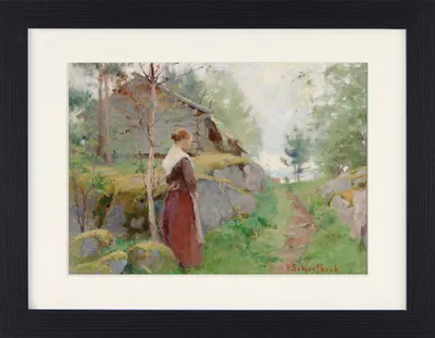 Produktbild von Helene Schjerfbeck Gerahmtes Bild Mit Edlem Passepartout | Wand-Bilder | Im Bilderrahmen - Das Mädchen Aus Barösund, 1890 (30 x 40 cm)