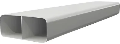Produktbild von Optimairo N20005 Flachkanal Lüftungssystem Abluftkanal Luftführung, verlustarme Abluftführung, Kunststoff weiß, 222 x 89 x 1000 mm
