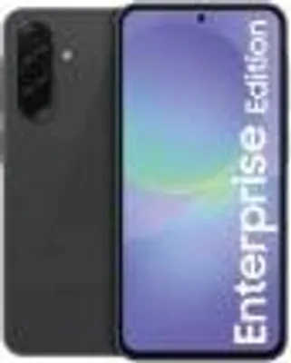 A smartphone shown from the back and front, with text on the screen.