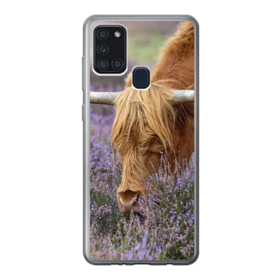 Produktbild von MuchoWow® Handyhülle Schutzhülle Hülle für Samsung Galaxy A21s Schottischer Highlander - Tiere - Heide Silikon Softcase Handy Hülle - Hartschale