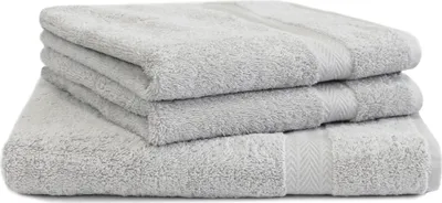 Produktbild von Betz 3-tlg. Saunatuch Set PREMIUM 1 Saunatuch 2 Handtücher 100%Baumwolle  Farbe: silber grau