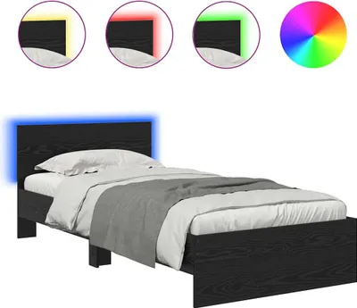 Zdjęcie produktu dla vidaXL Rama łóżka dąb czarny 90 x 200 cm materiał drewnopochodny