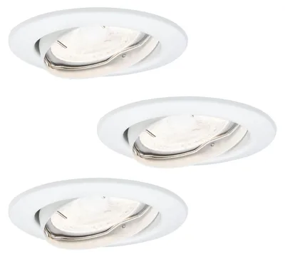 Immagine prodotto di Lampada da incasso a LED 6,5 W GU10 bianca, set da 3, orientabile