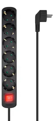 Imagen del producto de AISENS A154-0536, 1,4 metros, para uso interior, tipo F, tipo F (CEE 7/4), con ángulo, 1,5 mm²