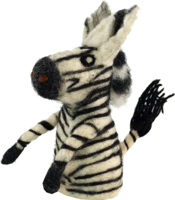 Produktbild von Filz Eierwärmer, Handgemachte Filzdekoration aus Nepal, Filztier - Zebra, Weiß, Filz,Wolle, 18*7*9 cm, Filz Eierwärmer