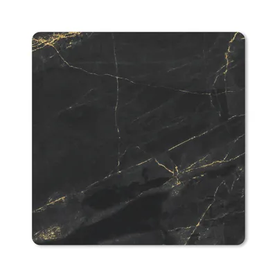 Produktbild von MuchoWow® Mauspad Mousepad Marmor - Schwarz - Gold - Chic - Marmoroptik - Design 20x20 cm - Mousepads - Maus Mat - Pad - Mausunterlage - Desk Mat - Bureauartikeln