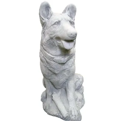 Produktbild von Schäferhund als Wachhund, Figur für den Garten, aus Steinguss Neu Frostfest Witterungsbeständig, Tierfigur zur Gartengestaltung PO-279