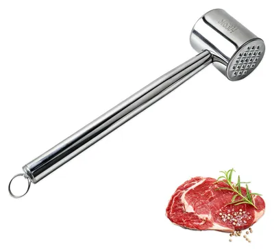 Fleischklopfer aus Edelstahl, doppelseitig, 27 cm, 400 g