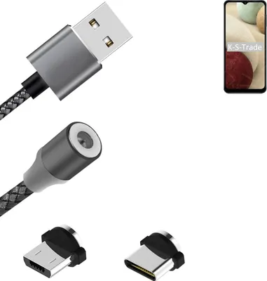 Produktbild von K-S-Trade Hochwertiges Magnet-Lade-kabel Sync-Kabel Daten-Kabel für Samsung Galaxy A12 Nacho mit USB-Typ-C-Anschluss und Micro-USB-Anschluss 2A bis