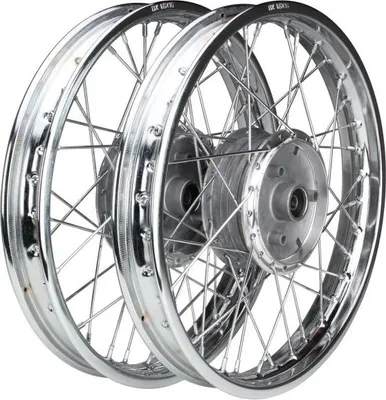Image de 2x Roue à rayons en acier complète 1,60x16 pouces jante chromée / rayons chromés pour Simson S50 S51 S53 S70 S83 KR51 Schwalbe SR4