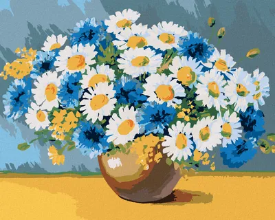 Produktbild von Zuty - Malen nach Zahlen - MARGERITEN MIT ANDEREN FRÜHLINGSBLUMEN, 40x50 cm, mit Keilrahmen (bereits gespannt)