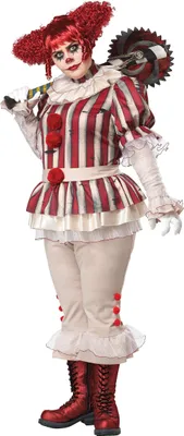 Produktbild von Psychoclown Kostüm Deluxe, Plus Size Damen - XXL