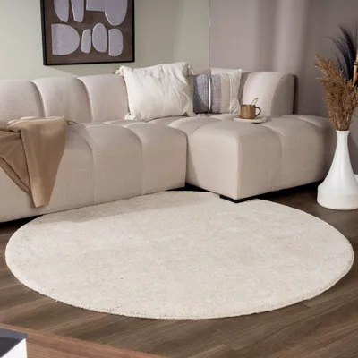 Image de Volero - Tapis shaggy - Aicha Beige - Ø 200 cm