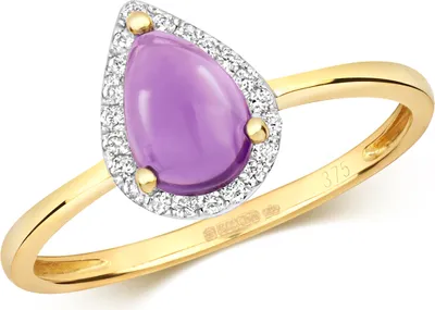 Produktbild von Chicer 9 Karat (375) Gold Cluster Damen - Diamant Ring Brillant-Schliff 0.09 Karat HI - I1 mit Amethyst, 57 (18.1); TRS2229RSP