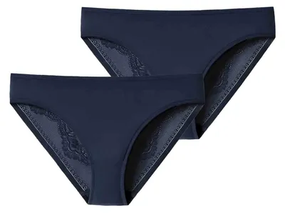 Produktbild von Schiesser Damen Slip 2-Pack Invisible Lace - nachtblau - Größe 42