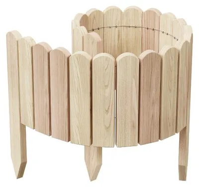 Produktbild von be4nature Flexible Holz Beeteinfassung 10 x 100 cm Beige Unimprägnierte Rollborder Beetumrandung Gartenzaun Deko Palisade Mähkante