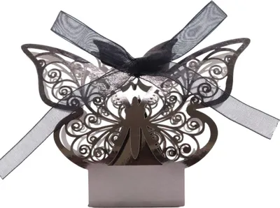 Produktbild von 50 Pack 3D Schmetterling Laser Cut Hochzeit Party Favor Box Süßigkeiten Tasche Schokolade Geschenk Boxen Braut Geburtstag Dusche Bomboniere